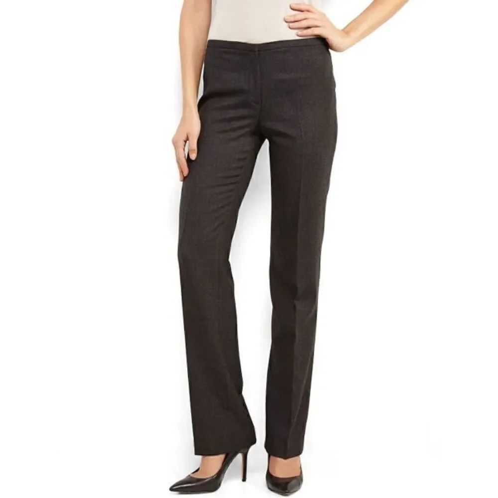 NWOT Tahari Gray Straight Leg Pants 8 X 34